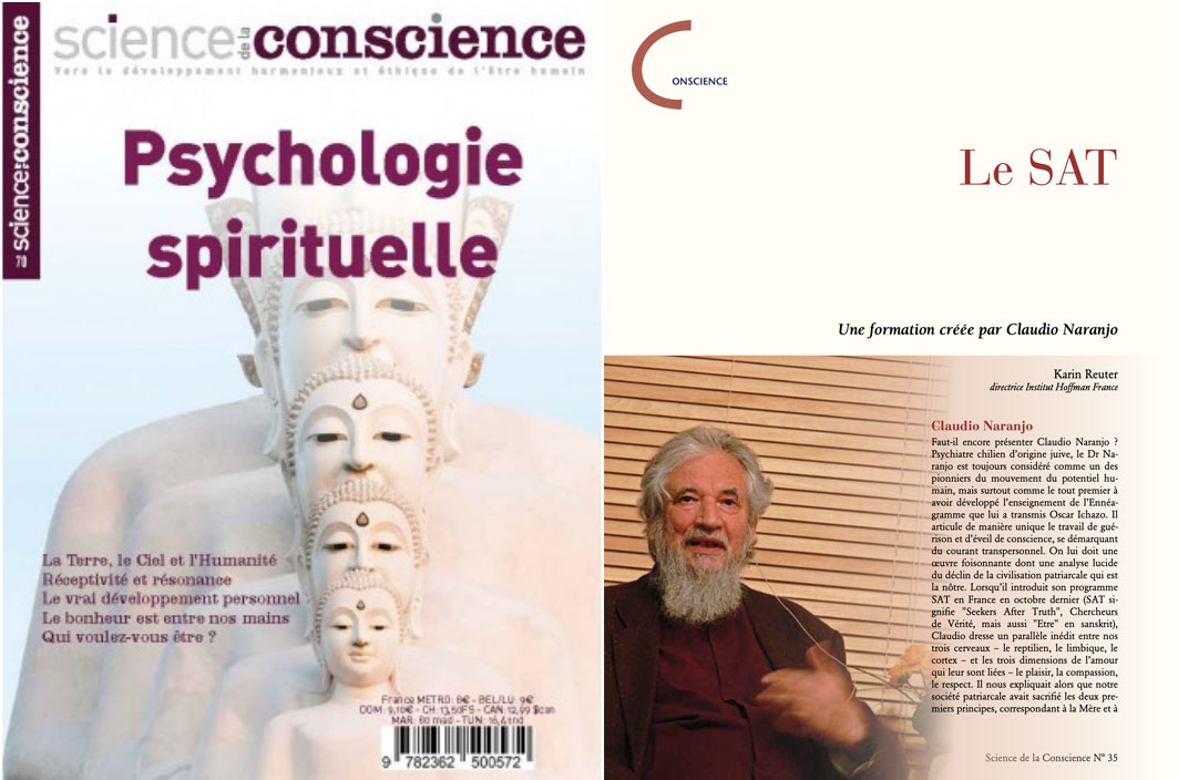 science-de-la-conscience-35 Le SAT : une formation créée par Claudio Naranjo<br />
Par Karin Reuter, « SCIENCE de la CONSCIENCE », 2009 No 35 | PDF